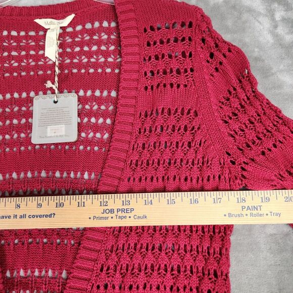 Matilda Jane Cardigan Womens M Red Stitch In Time Open Knit Tie Front Boho NEW - Picture 10 of 11